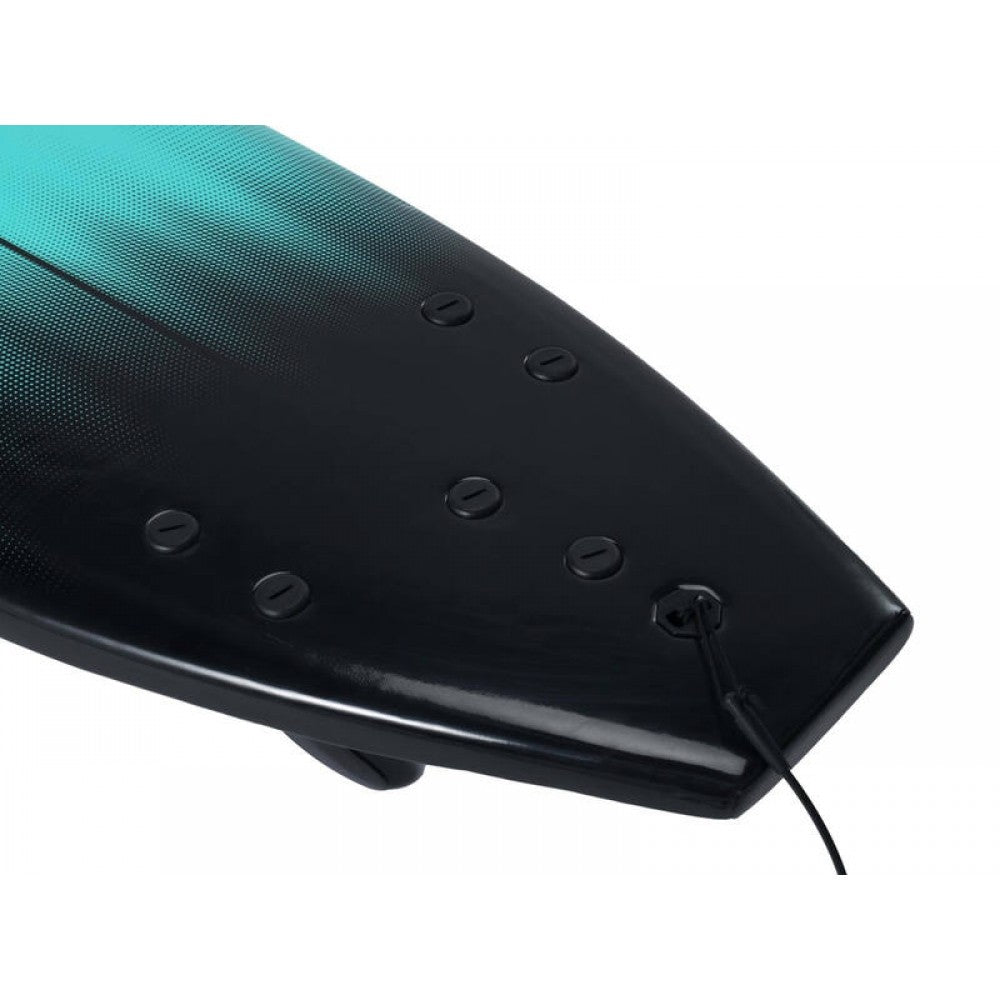 Kids Surfboard 165cm with EPS And Bamboo Core - Black / Turquoise / White