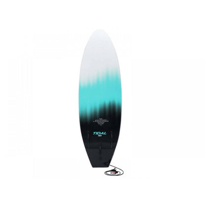 Kids Surfboard 165cm with EPS And Bamboo Core - Black / Turquoise / White