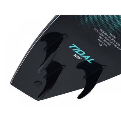 Kids Surfboard 165cm with EPS And Bamboo Core - Black / Turquoise / White