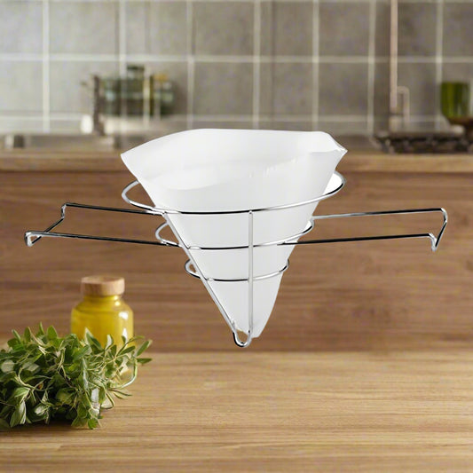 10" Fry Oil Filter Holder + 50 Paper Cones