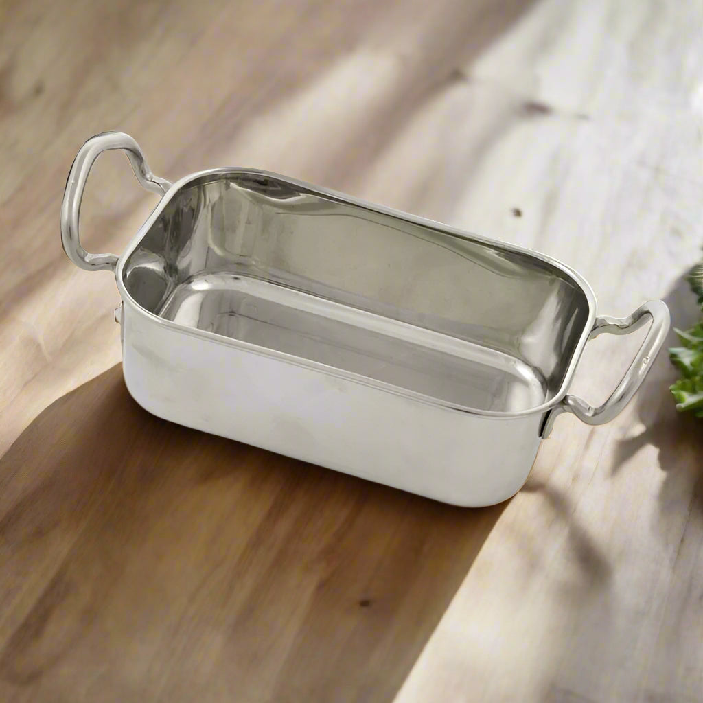 Kadai Dish Rectangle Stainless Steel 14x9cm