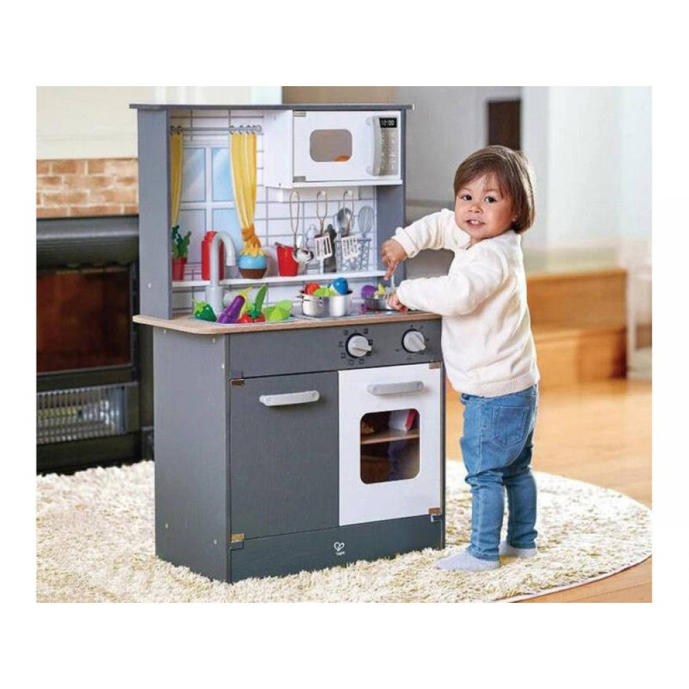 Wooden Toy Kitchen Playset with Light & Sound