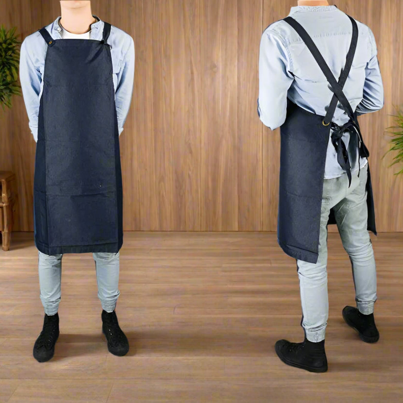 Bib Full Length Apron - 90cm x 80cm - Denim Blue