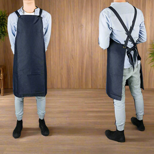 Bib Full Length Apron - 90cm x 80cm - Denim Blue