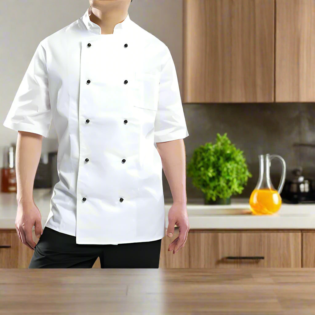 Chefs Double Breasted S/Sleeve White Jacket - M