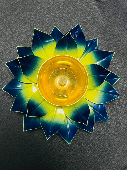 Flower design multi color Pooja Ghar Akhand diya