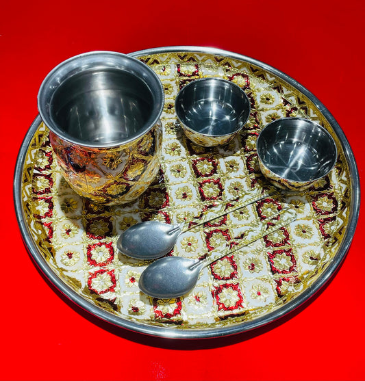 Meenakari Pooja Thali Set 6Pcs