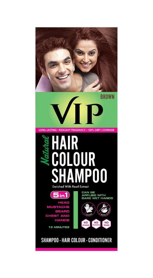 VIP Shampoo Hair Color Shampoo 5 in 1 Hair Colour Brown